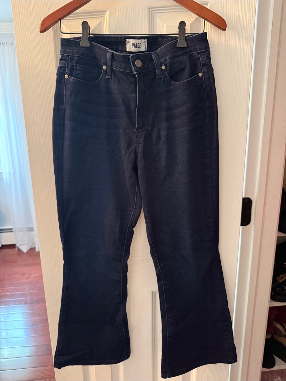 PAIGE Dark Navy Wide-Leg Jeans